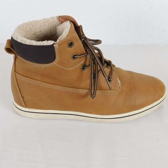 Nordstrom Rack Women Size 5 Shoes Brown Faux Leather Faux Fur Lining FLAW - Picture 11 of 13